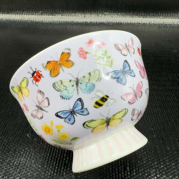 Harvest Green Studio Multicolor Butterfly Pattern Bone China Teacup Saucer Set - Picture 12 of 14